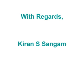 With Regards, Kiran S Sangam 