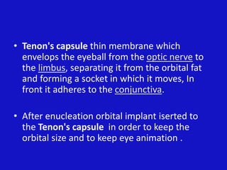 Contracted eye socket reconstruction | PPTX