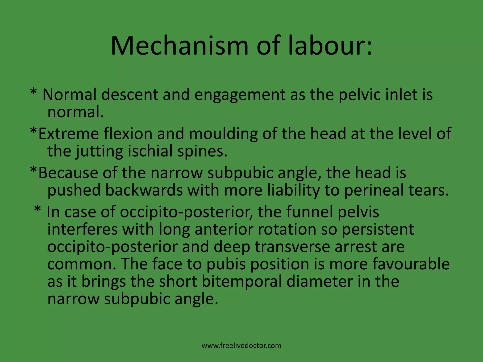 Simple Flat PelvisCharacters:> Reduced antero-posterior diameters of the inlet, cavity and outlet.> No rachitic manifestations.www.freelivedoctor.com