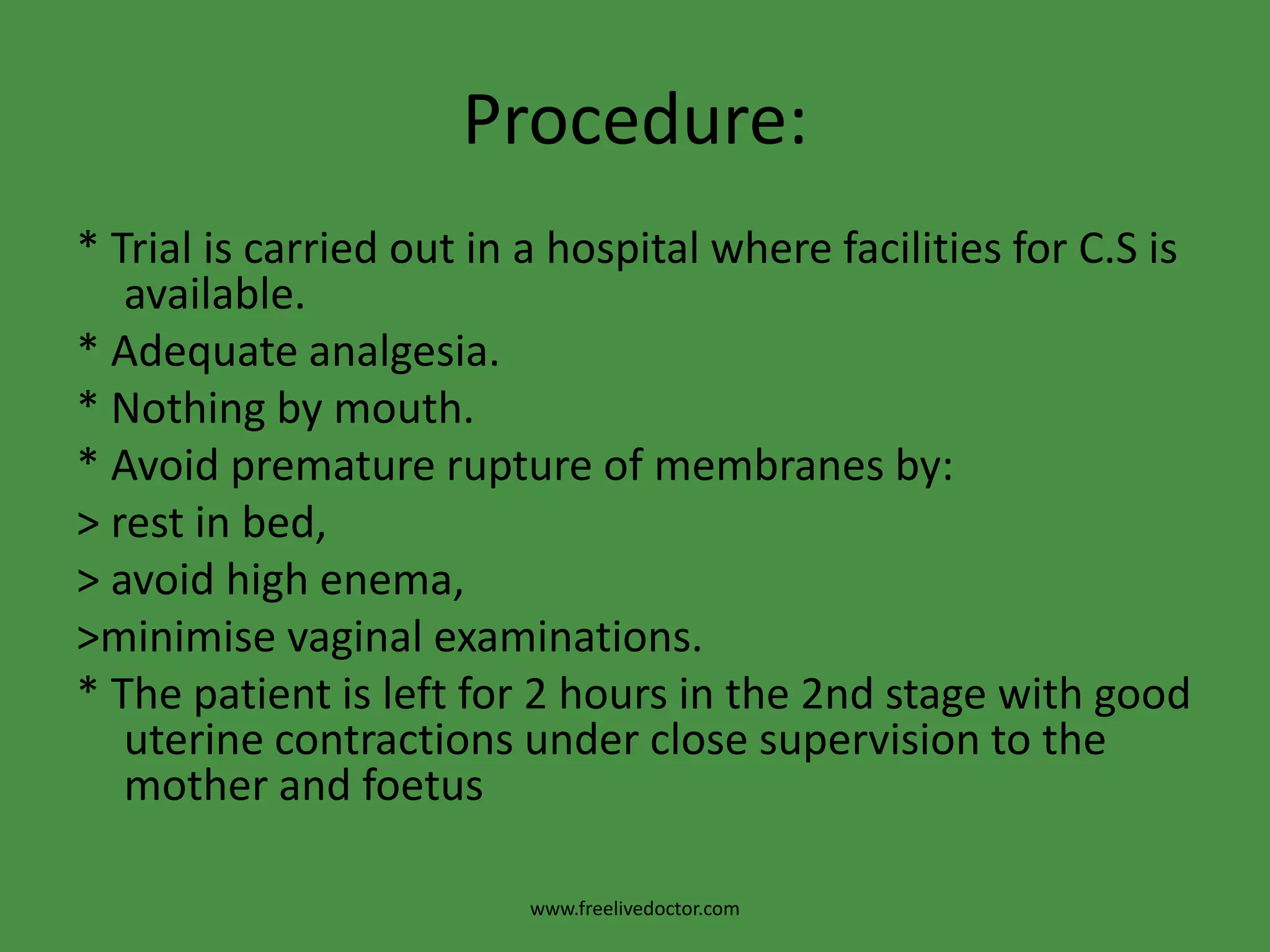 Mechanism of labour:* Normal descent and engagement as the pelvic inlet is normal.*Extreme flexion and moulding of the head at the level of the jutting ischial spines.*Because of the narrow subpubic angle, the head is pushed backwards with more liability to perineal tears. * In case of occipito-posterior, the funnel pelvis interferes with long anterior rotation so persistent occipito-posterior and deep transverse arrest are common. The face to pubis position is more favourable as it brings the short bitemporal diameter in the narrow subpubic angle.www.freelivedoctor.com