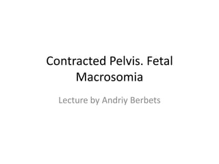 Contracted Pelvis. Fetal
Macrosomia
Lecture by Andriy Berbets

 
