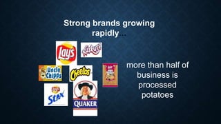 Strong brands growing
rapidly…
more than half of
business is
processed
potatoes
 