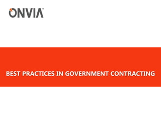 Best practices in government contracting 