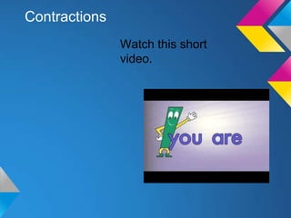 Contractions
               Watch this short
               video.
 