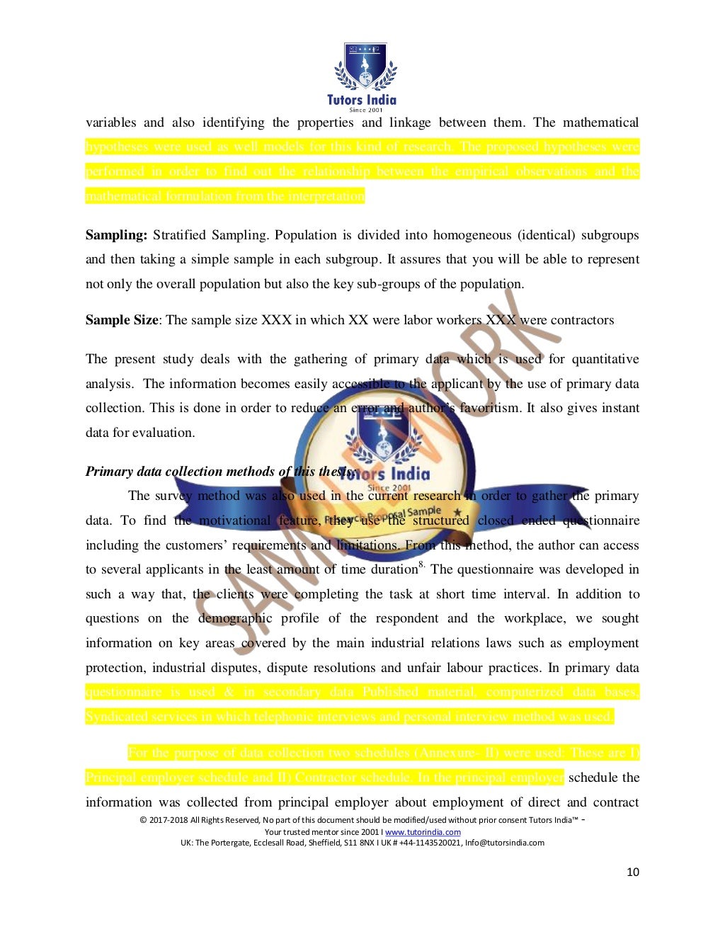 Contract labour law research proposal sample work