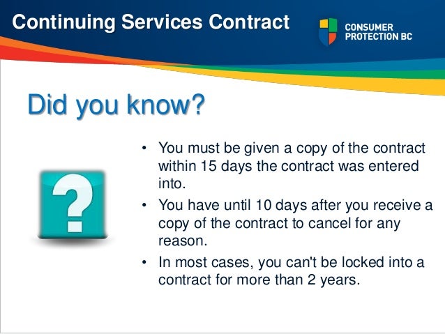 BC's Consumer Contract Law 101