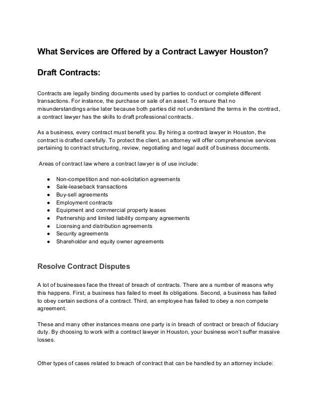 Contract law houston