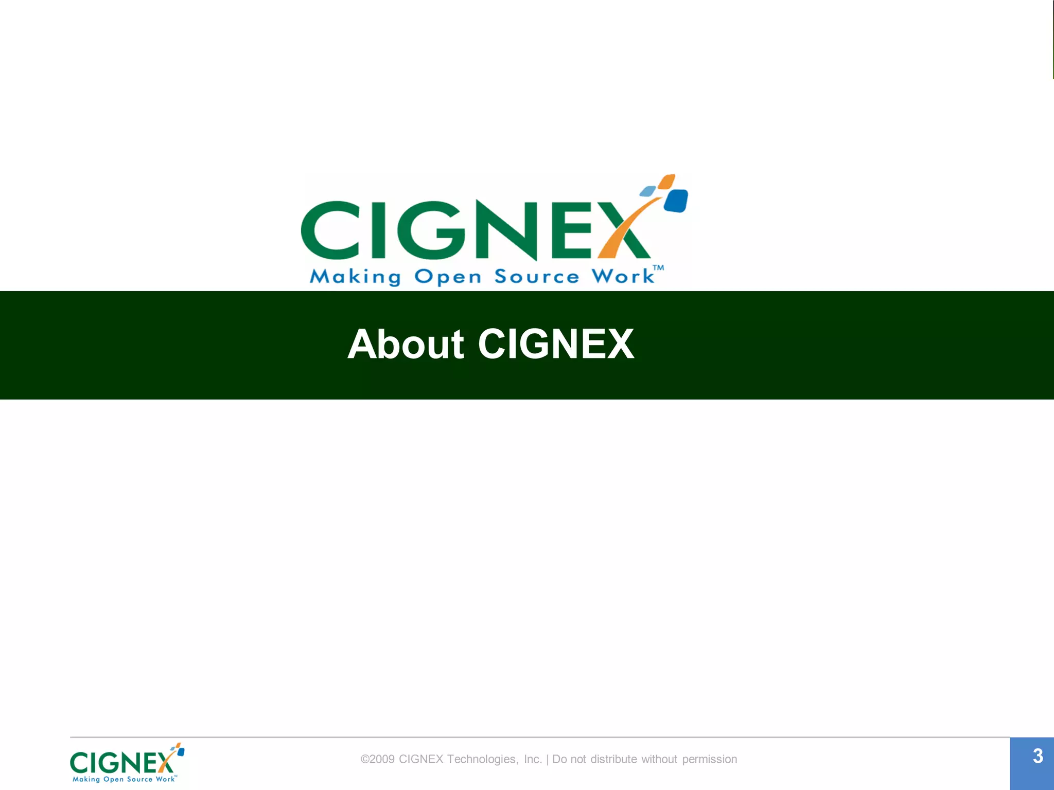 About CIGNEX




©2009 CIGNEX Technologies, Inc. | Do not distribute without permission   3
 