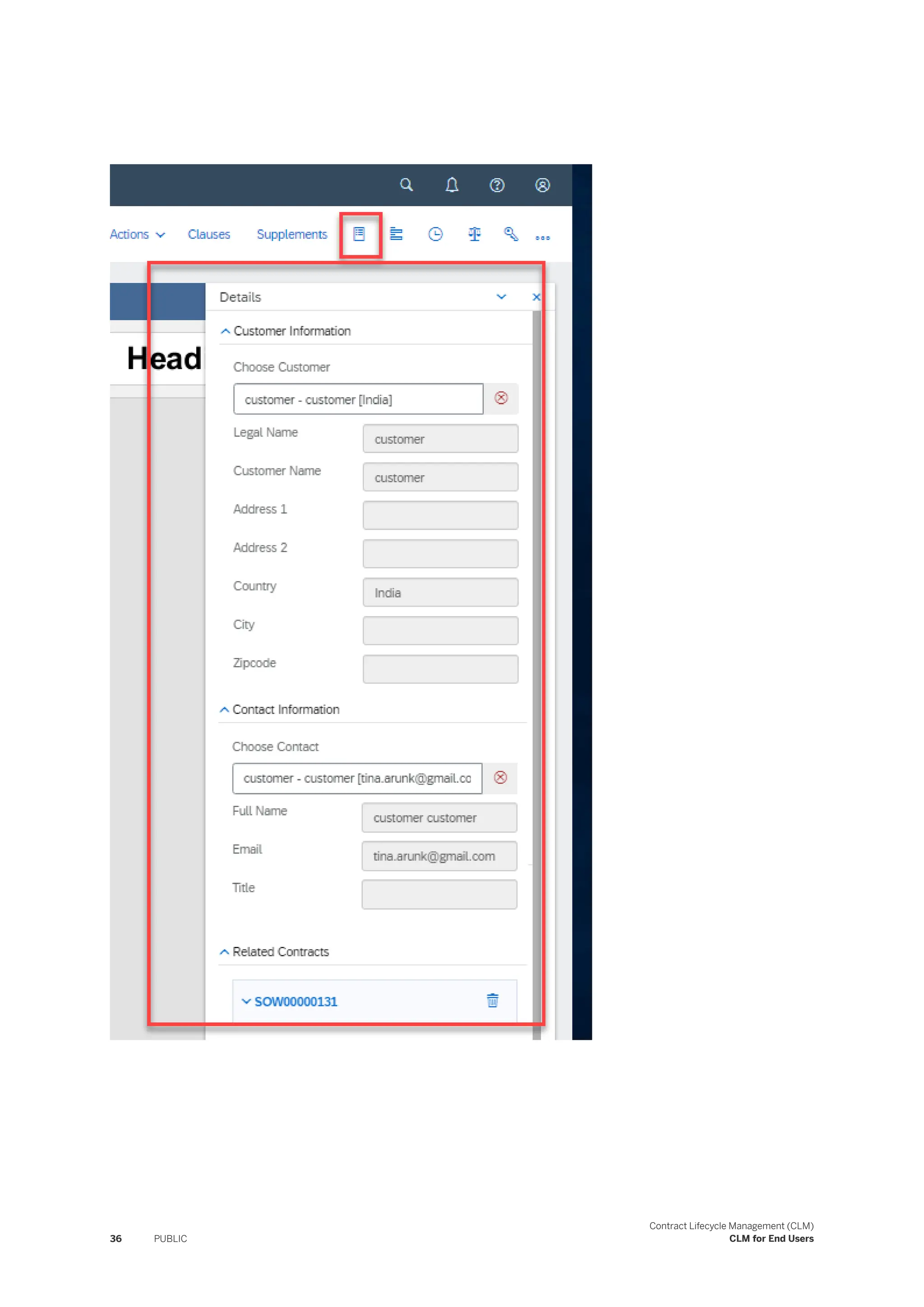 36 PUBLIC
Contract Lifecycle Management (CLM)
CLM for End Users
 