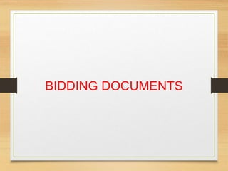 BIDDING DOCUMENTS
 