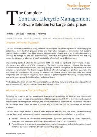 PracticeLeague Contract Lifecycle Management | PDF