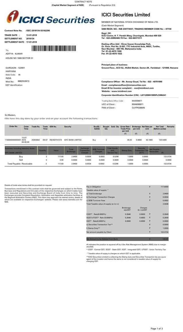 Contract notes | PDF