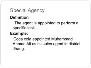 Specific Agent Examples Contract of agency | PPTX