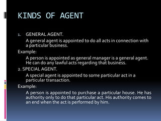 Contract of agency, features of agency and termination agency | PPTX