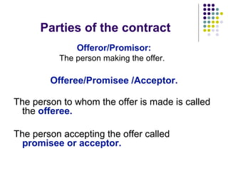 Person Offer Contract offer and accpetance | PPT