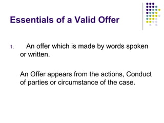 Offer Valid From Contract offer and accpetance | PPT