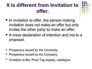 Invite Early Offer Example Contract offer and accpetance | PPT