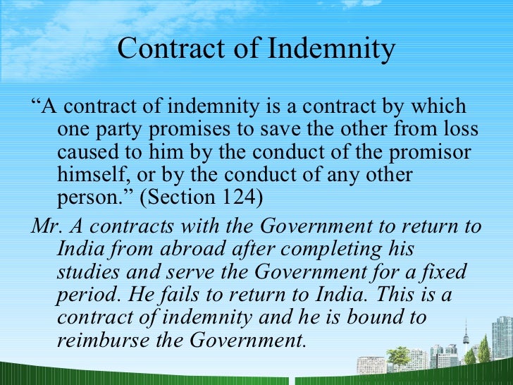 contract of indemnity assignment