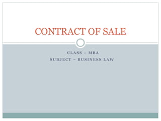 Contract of sale | PPTX