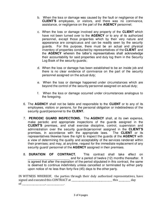 security contract