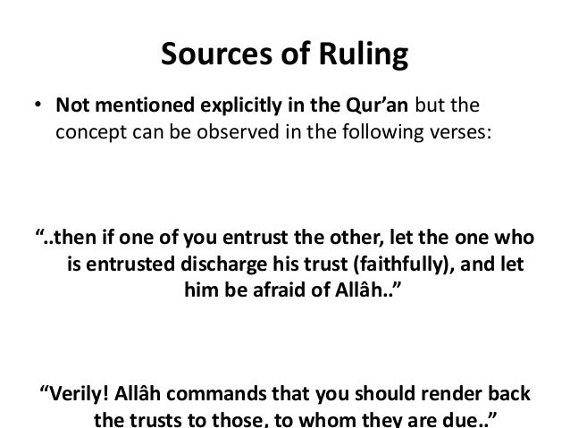 form banking verb Islamic its Contract in Banking Application of and Wadiah