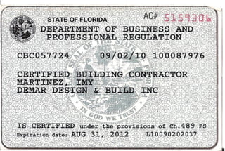 Contractor Licence 2012