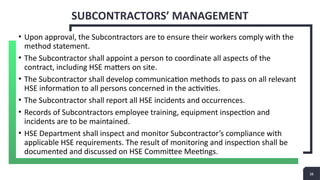 Subcontractor Training Comprehensive Contractor Site Safety Program Training for Project ...