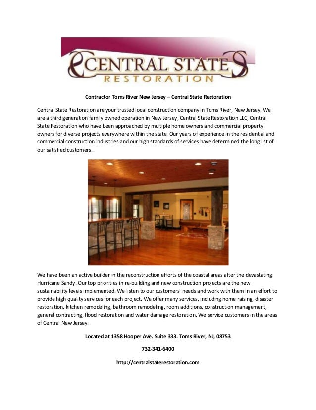 Contractor Toms River New Jersey Central State Restoration
