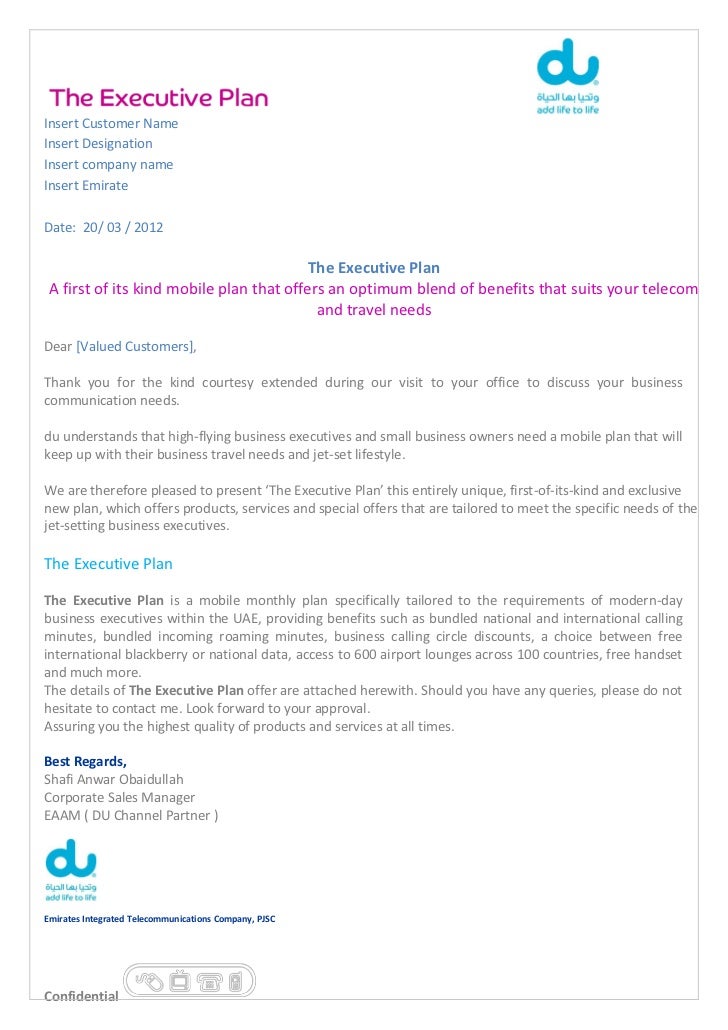 contract proposal du business executive plan