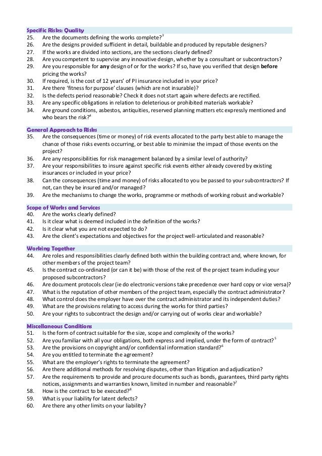 contractor checklist