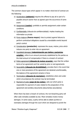 Contracts: characteristics and exercises