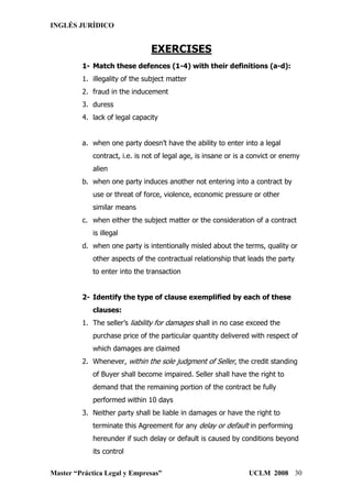 Contracts: characteristics and exercises