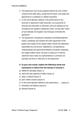 Contracts: characteristics and exercises