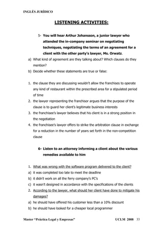 Contracts: characteristics and exercises