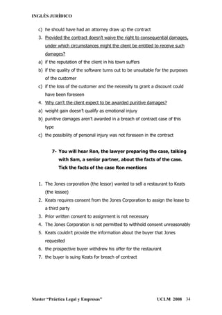 Contracts: characteristics and exercises