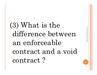 (3) What is the




                        CA Siddharth Ranjan
 difference between
 an enforceable
 contract and a void
 contract ?            23
 