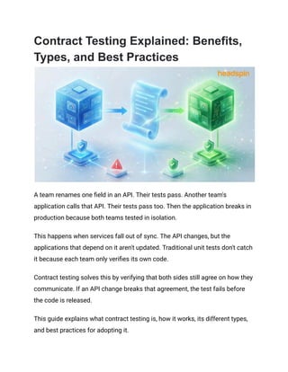 Contract Testing Explained_ Benefits, Types, and Best Practices | PDF