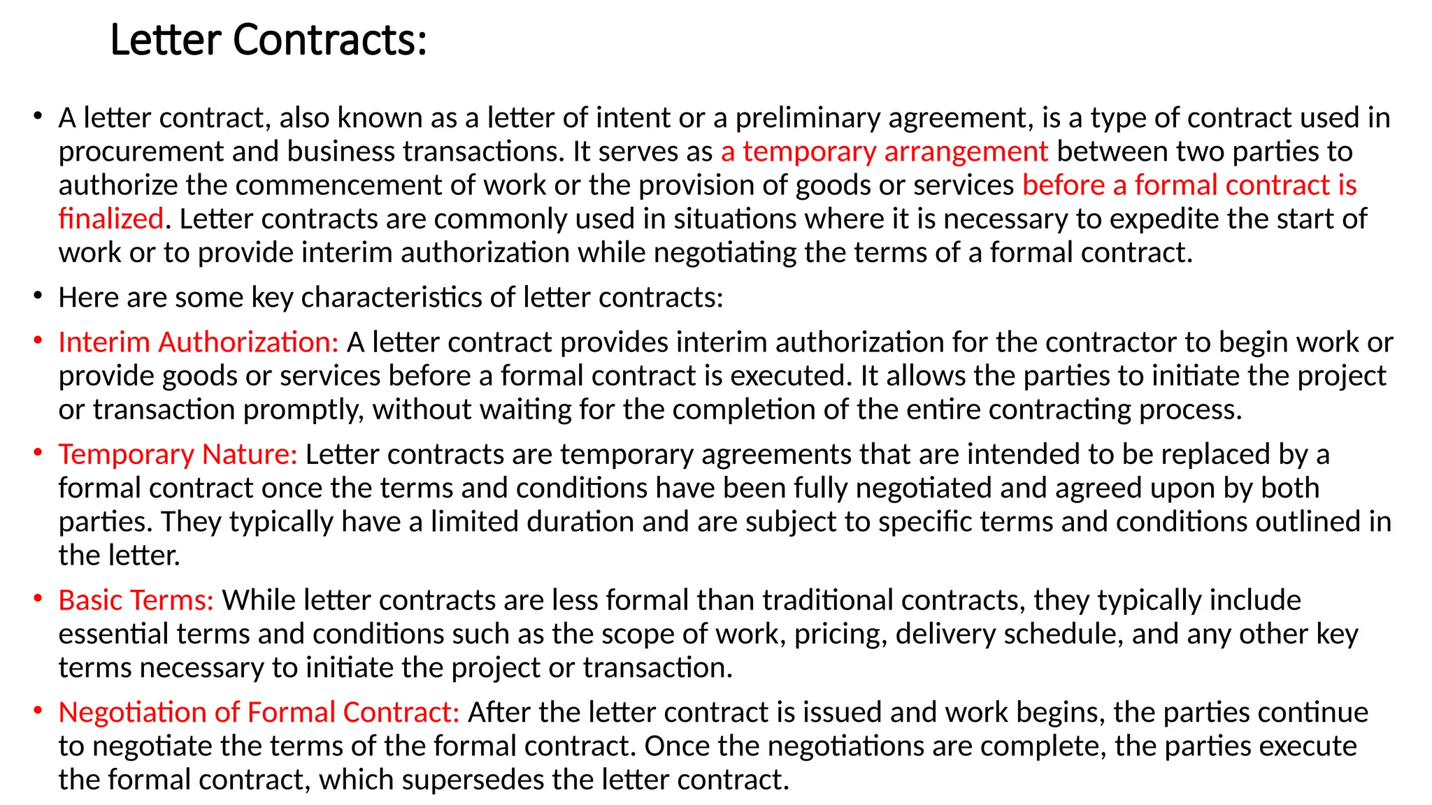 Contract types and explanation of differences | PPT