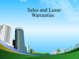 Sales and Lease Warranties  