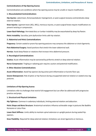 Contraindication of Asana Manual - hatha yoga teacher training | PDF