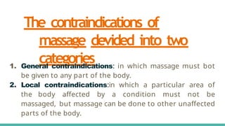 Comprehensive Guide to Contraindications of Massage Therapy | PPTX
