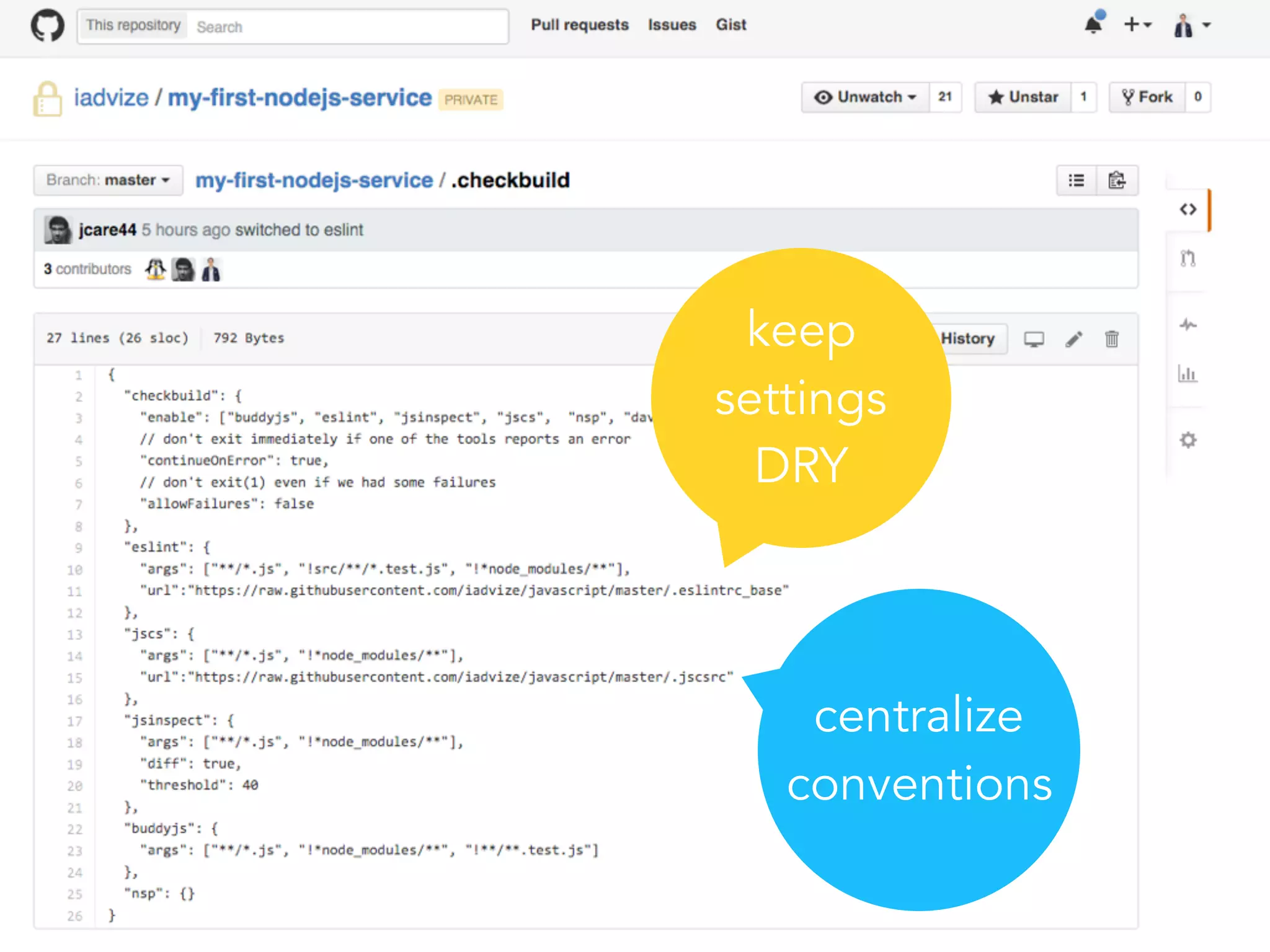 centralize
conventions
keep
settings
DRY
 