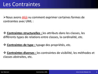 Contraintes uml | PPTX