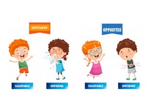 SALUDABLE ENFERMA SALUDABLE ENFERMO
CONTRARIOS
 