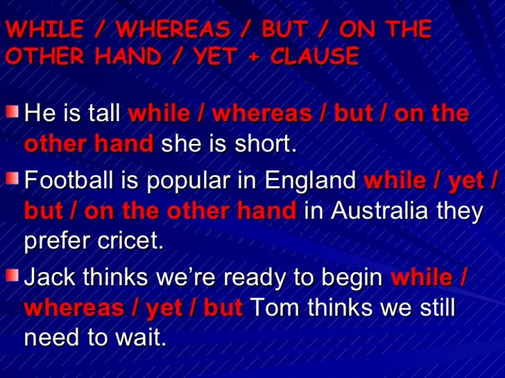 Concession and Contrast Linking Words