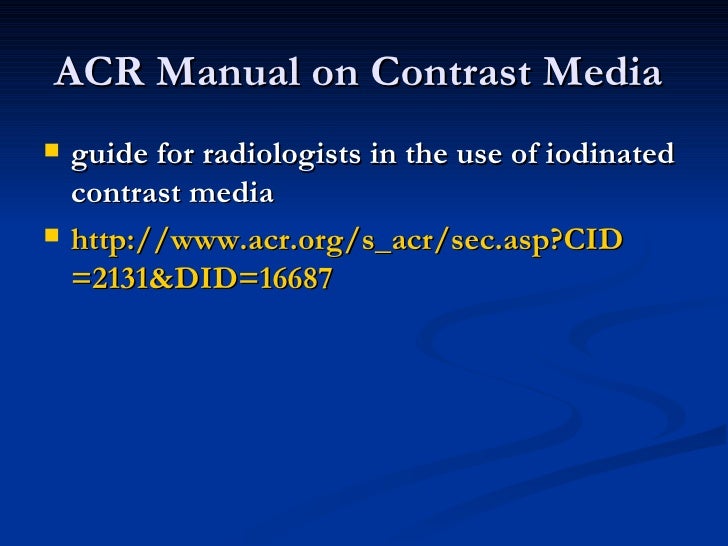 Contrast Agents Introduction To Radiology
