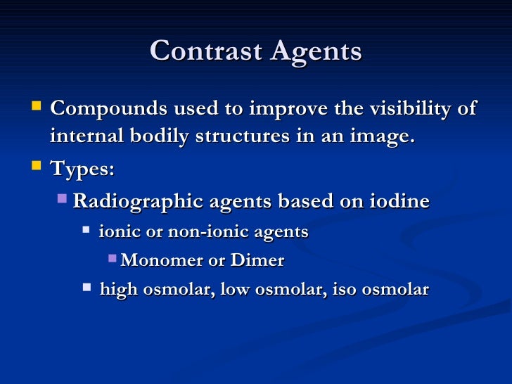 Contrast Agents In Radiology