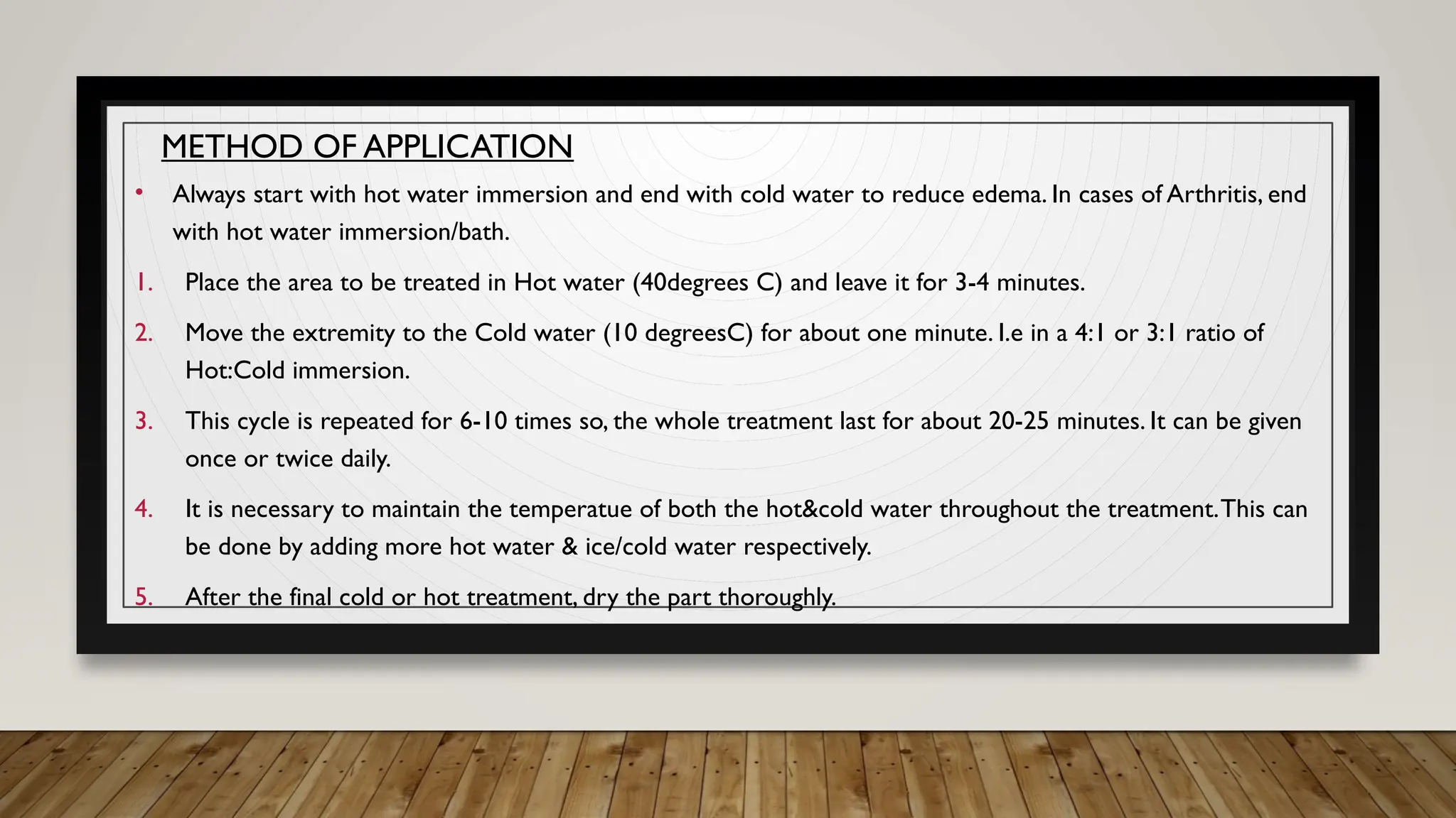 CONTRAST BATH method used for physiotherapy | PPTX