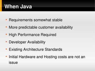Contrasting Java And Dynamic Languages