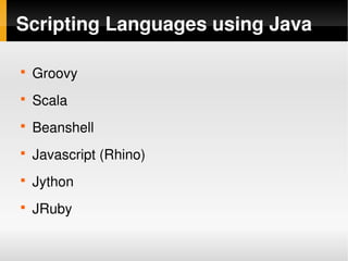 Contrasting Java And Dynamic Languages
